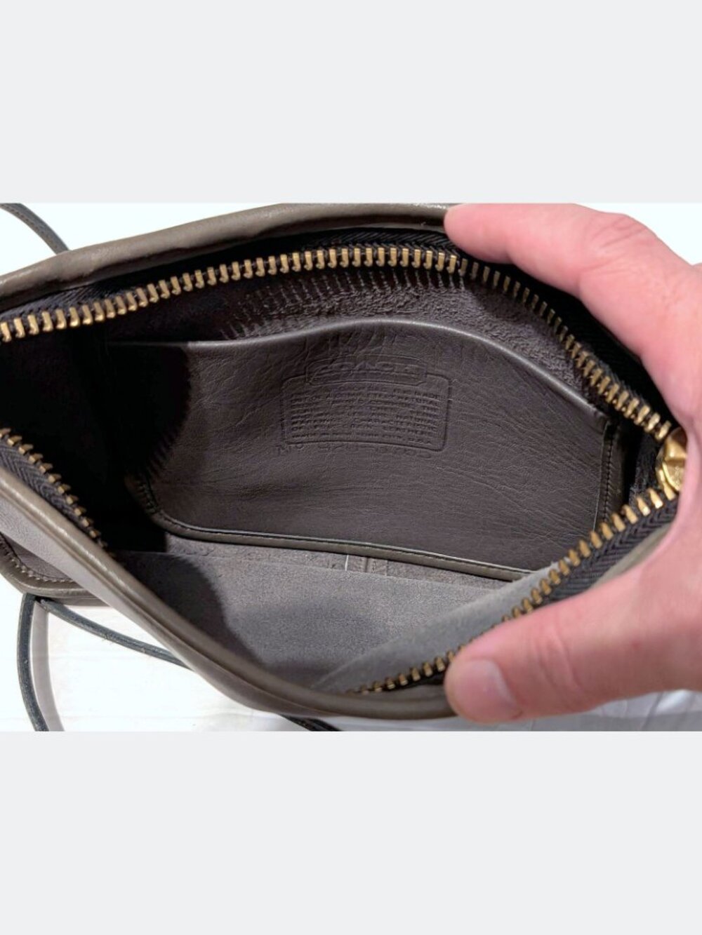 RARE VTG Coach NYC Convertible Clutch Leather Zippered TALON Basic Bag Crossbody - Picture 6 of 11